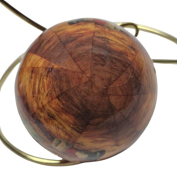 VTG Kneeling Santa Baby Jesus Christmas Ornament '91 Roman Inc Papier Mache Ball - Picture 5 of 8